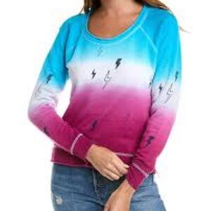 Chaser Blue and Pink Ombre lightning bolt Sweatshirt
